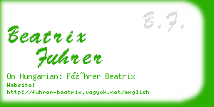 beatrix fuhrer business card